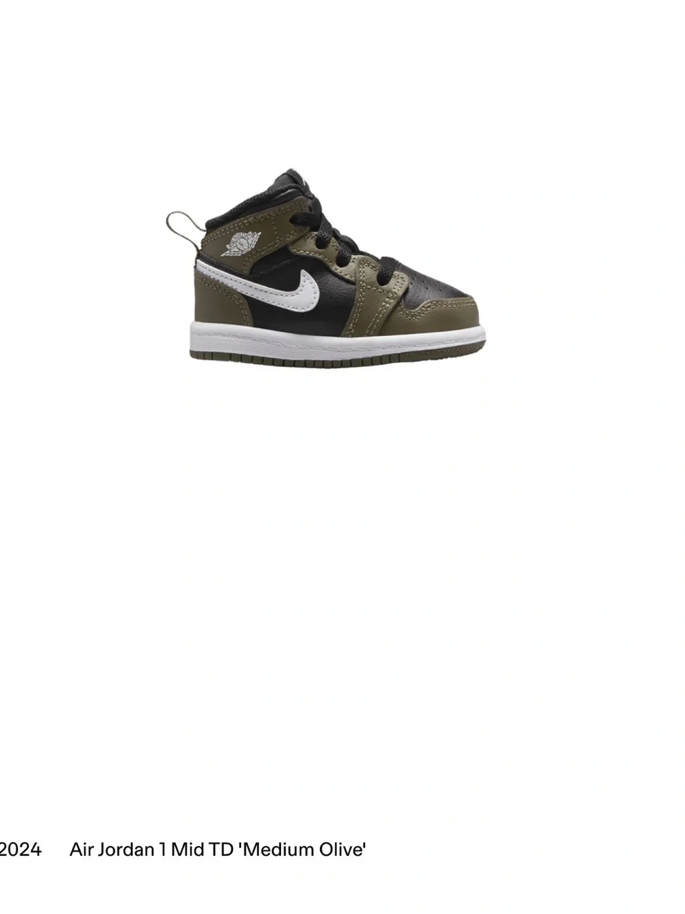 Jordan Kids Mid-Top Sneakers in Olive, Black & White